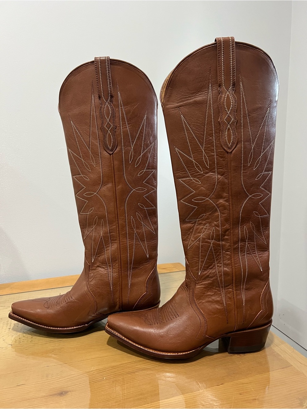 Tecovas The Loretta saddle Western Leather Heeled Boots Brown US 9